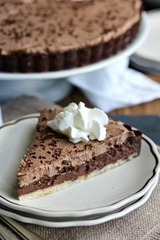 German Chocolate Tart with Shortbread Crust