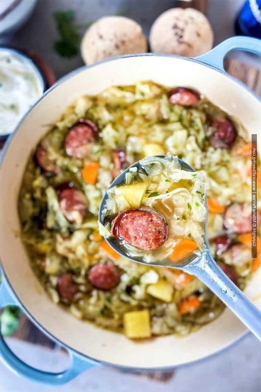 German-Style Cabbage and Sausage Soup