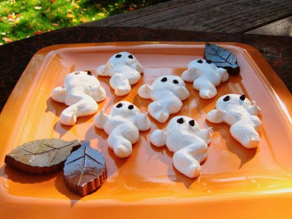 Ghostly Meringue Cookies