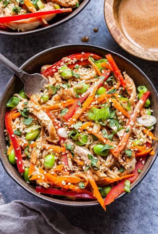 Ginger Sesame Chicken Noodle Bowl