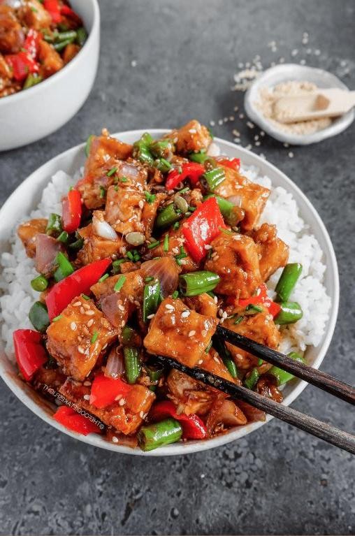 Ginger Sesame Tofu Hibachi