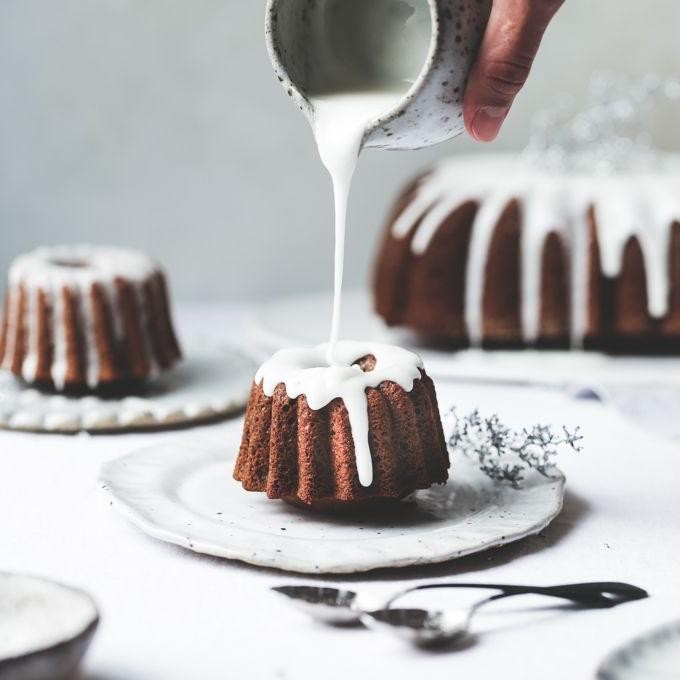 Gingerbread Bundt Cake with Lemon Glaze
