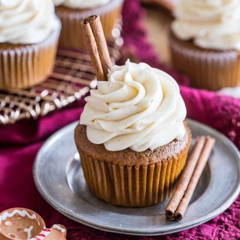 Gingerbread Cupcakes with Cream Cheese Frosting
