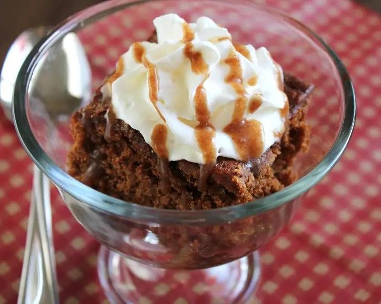 Gingerbread Pudding with Whipped Cream