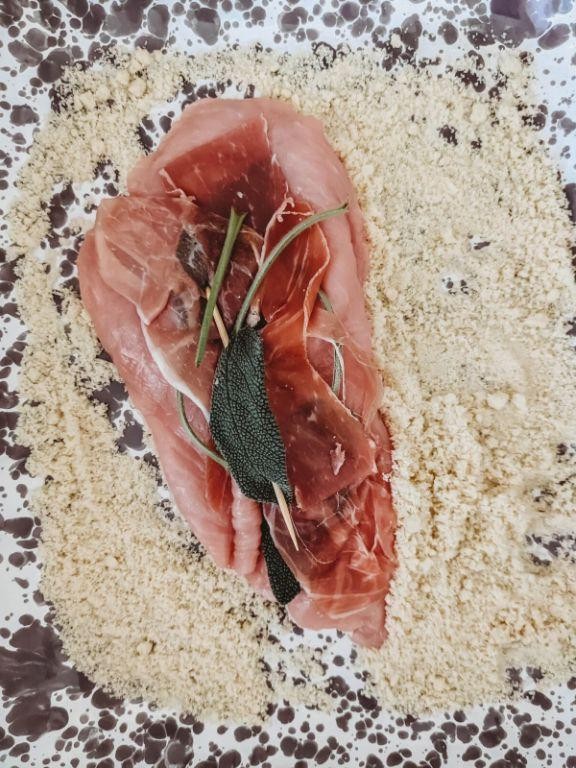 Gluten-Free Veal Saltimbocca with Almond Flour Coating