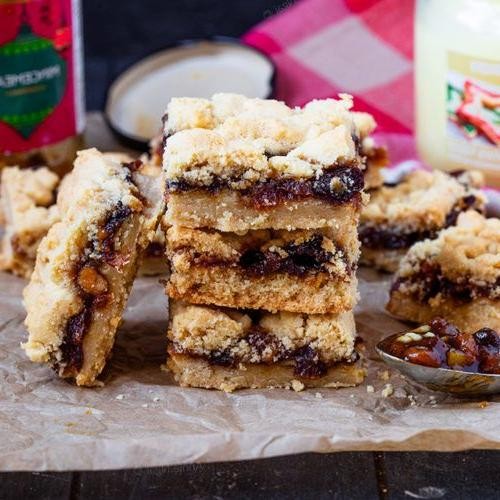 Golden Mincemeat Shortbread Bars