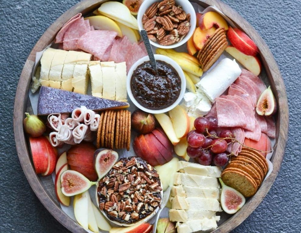 Gourmet Cheese and Charcuterie Board with Fig Jam
