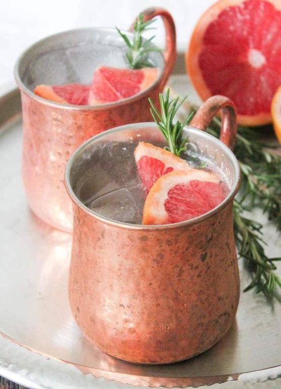 Grapefruit Moscow Mule with Rosemary