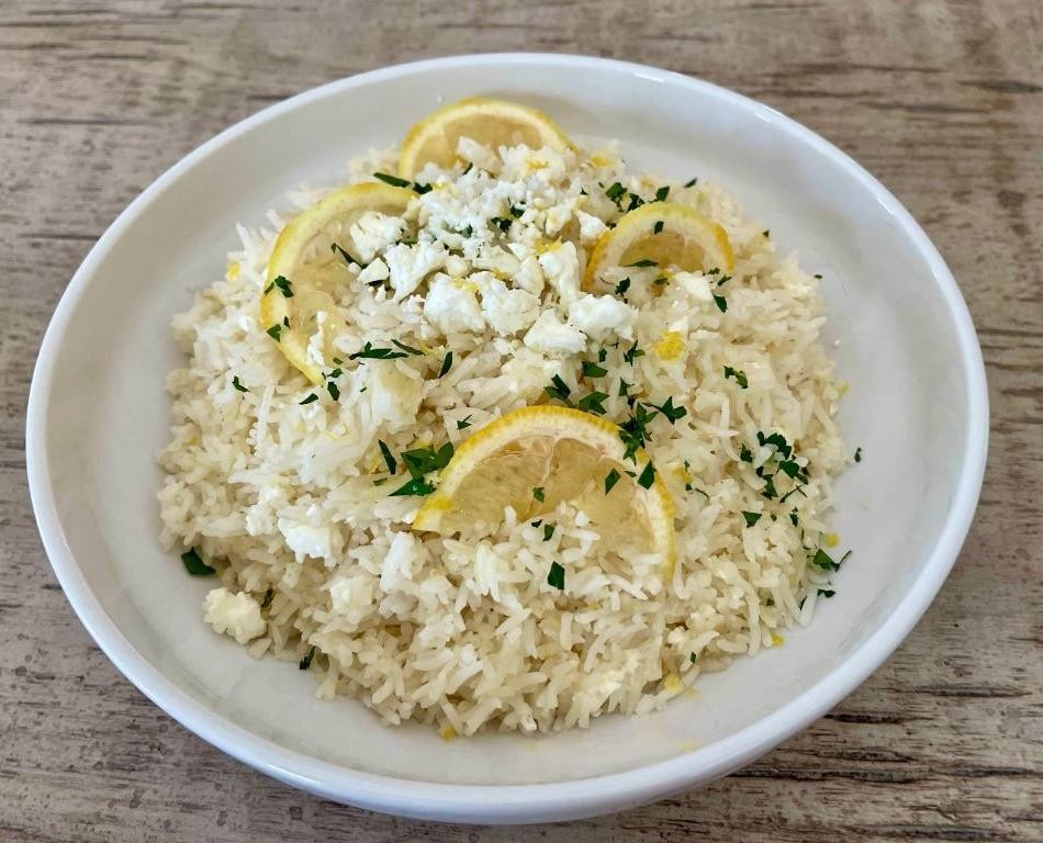 Greek Lemon Rice with Feta