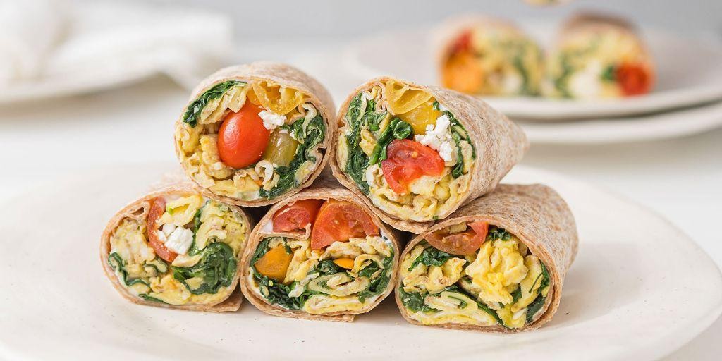 Greek-Inspired Feta and Olive Breakfast Burrito