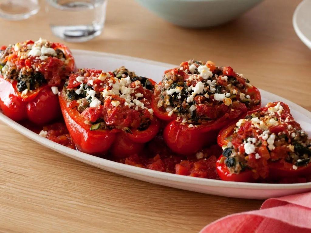 Greek-Inspired Stuffed Pepper Casserole with Feta and Olives