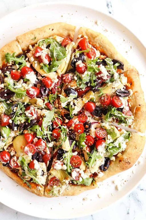 Greek-Style Taco Pizza with Tzatziki and Feta