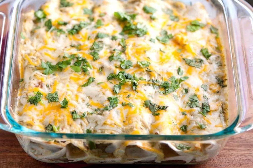 Green Chile Verde Chicken Enchiladas