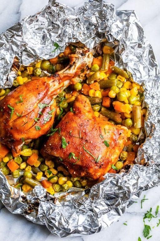 Grilled BBQ Chicken Foil Packets