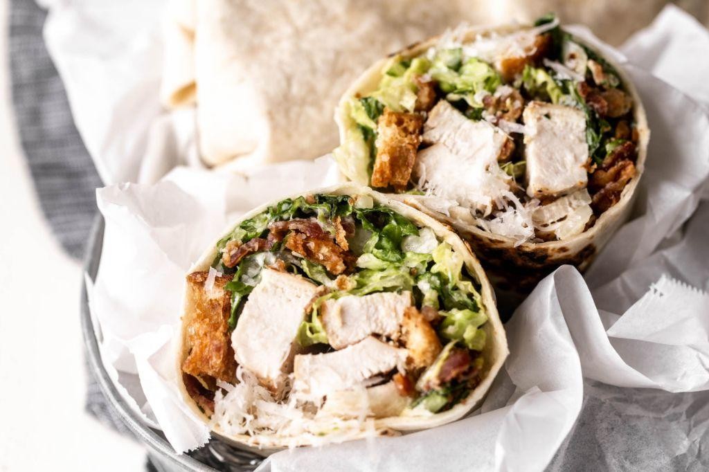 Grilled Chicken Caesar Salad Wraps