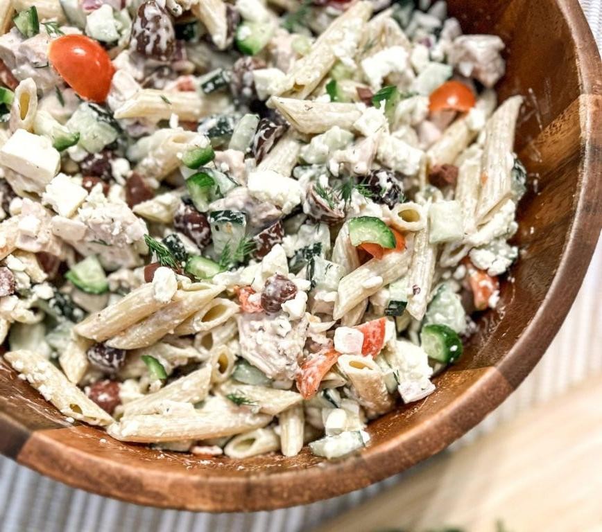 Grilled Chicken Pasta with Tzatziki Sauce
