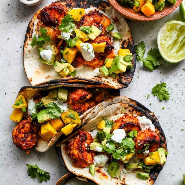 Grilled Chipotle Shrimp Tacos with Mango Salsa