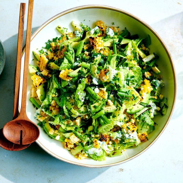 Grilled Corn and Avocado Spring Mix Salad