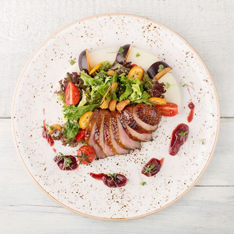 Grilled Duck with Spiced Plum Sauce