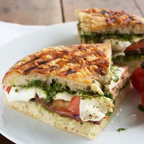 Grilled Eggplant and Pesto Panini