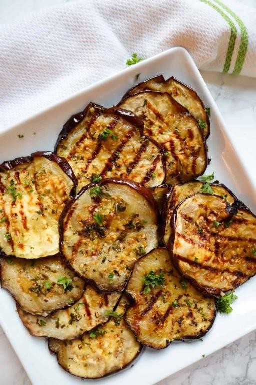 Grilled Eggplant with Garlic Herb Butter