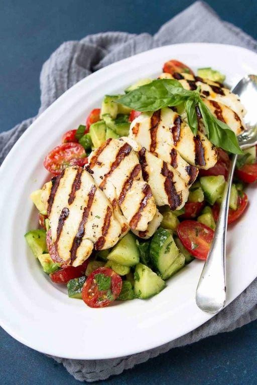 Grilled Halloumi and Cucumber Salad