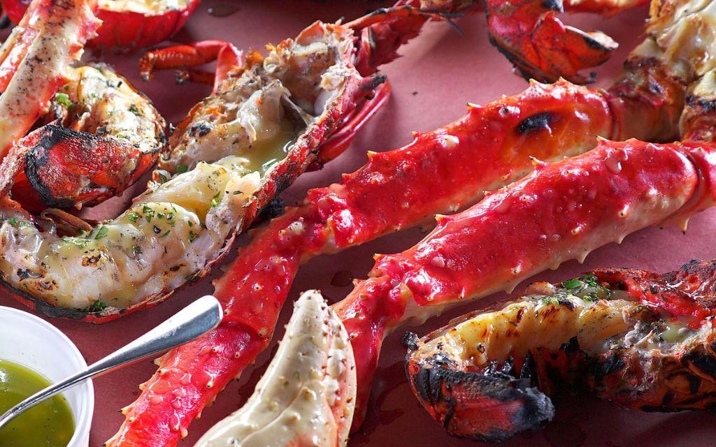 Grilled King Crab with Herb Butter