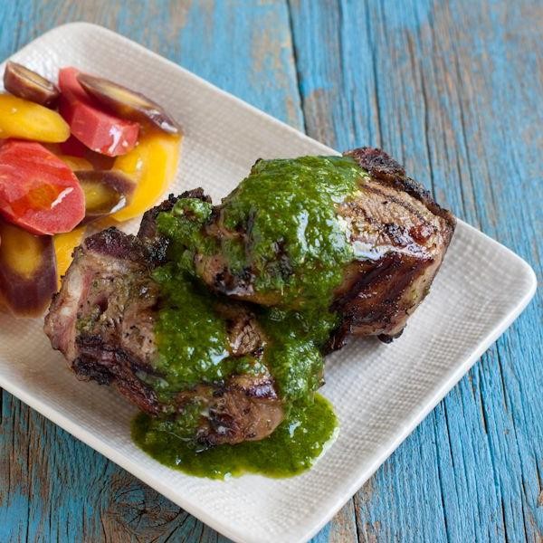 Grilled Lamb Chops with Mint Sauce