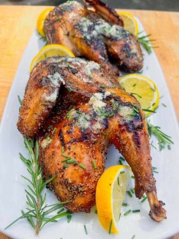 Grilled Pheasant Breast with Garlic and Herb Marinade
