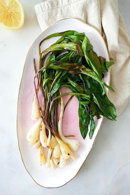 Grilled Ramps with Lemon and Olive Oil