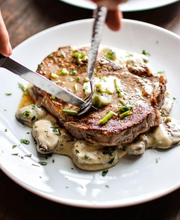 Grilled Ribeye Steak with Herb Butter
