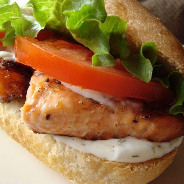 Grilled Salmon and Dill Panini