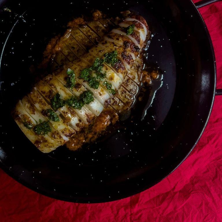 Grilled Squid Skewers with Chimichurri