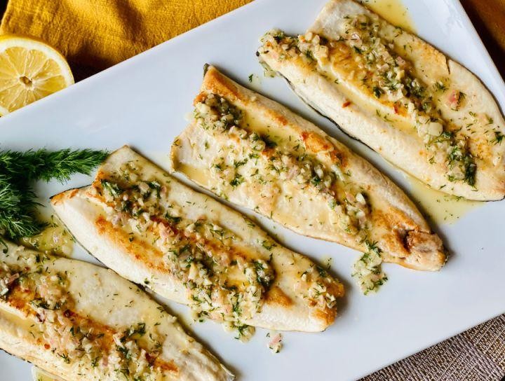Grilled Trout with Lemon Dill Sauce