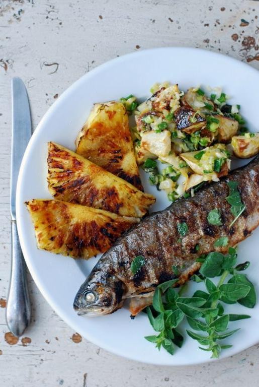 Grilled Trout with Pineapple Teriyaki