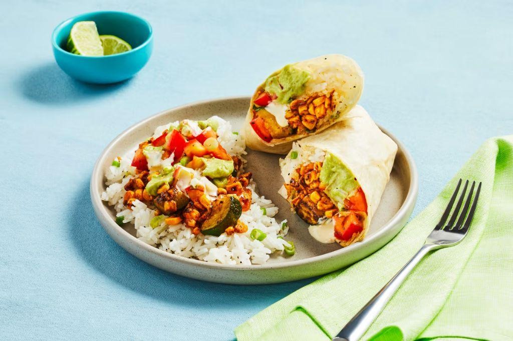 Grilled Zucchini and Corn Burritos