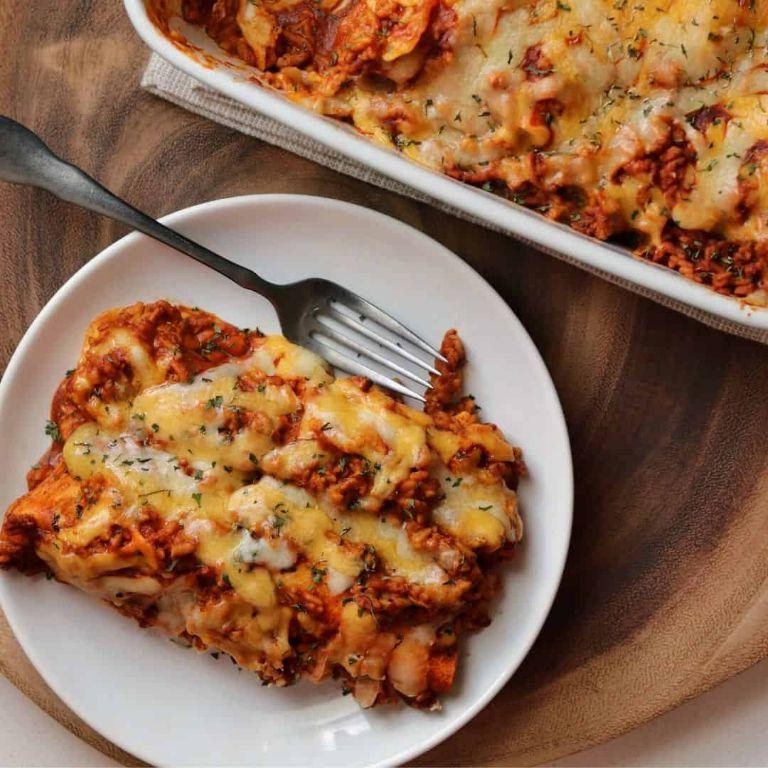 Ground Chicken and Rice Enchiladas