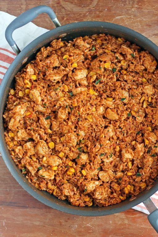 Ground Chicken and Rice Taco Skillet
