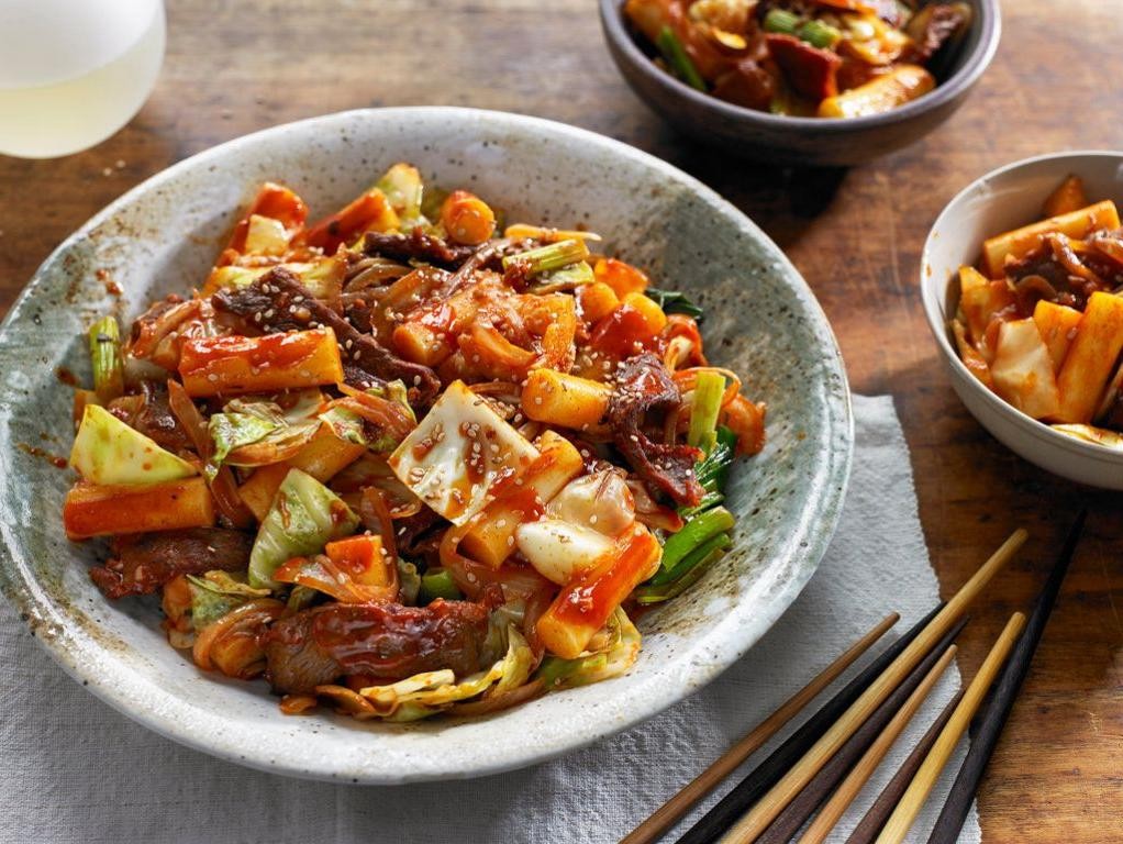Ground Turkey Korean Spicy Rice Cakes (Garaetteok)