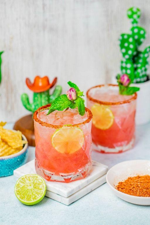 Guava Margarita with Chili Salt Rim