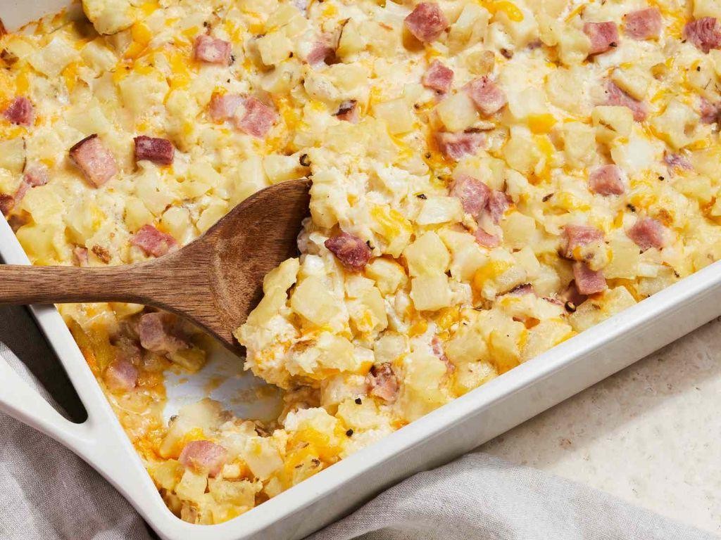 Ham and Swiss Potato Bake