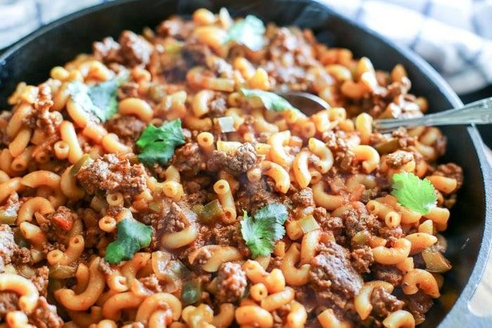 Hamburger and Macaroni Skillet