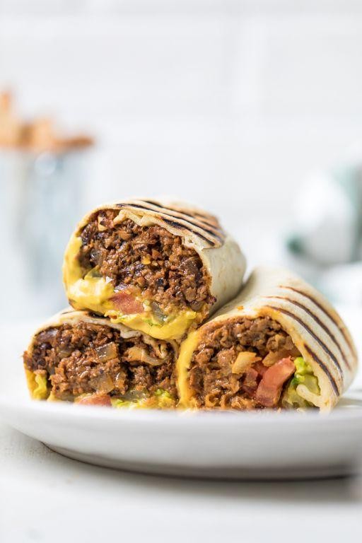 Hamburger and Veggie Wraps