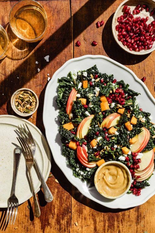 Harvest Salad with Maple Tahini Dressing
