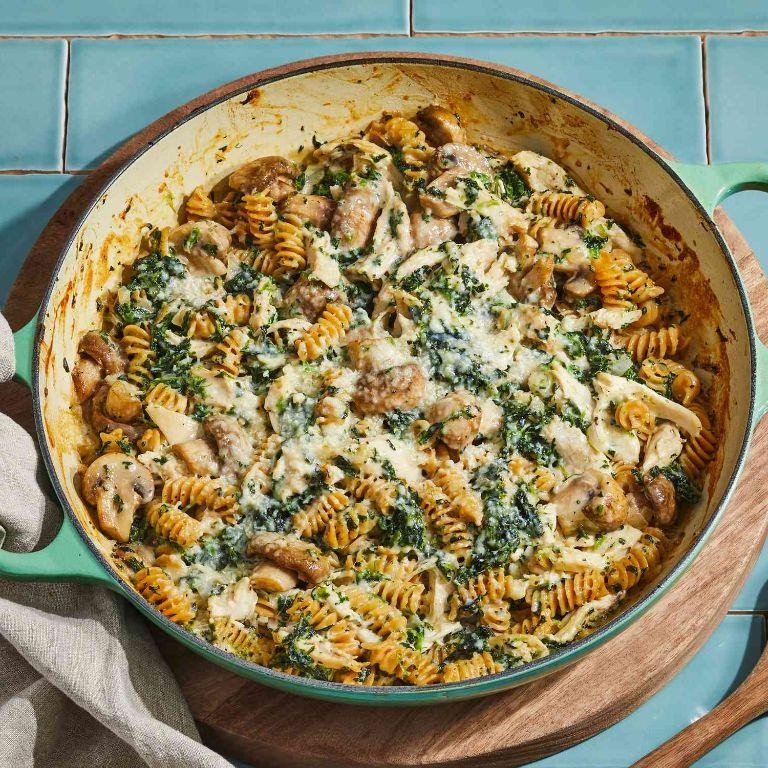 Healthy Chicken Spinach and Mushroom Casserole