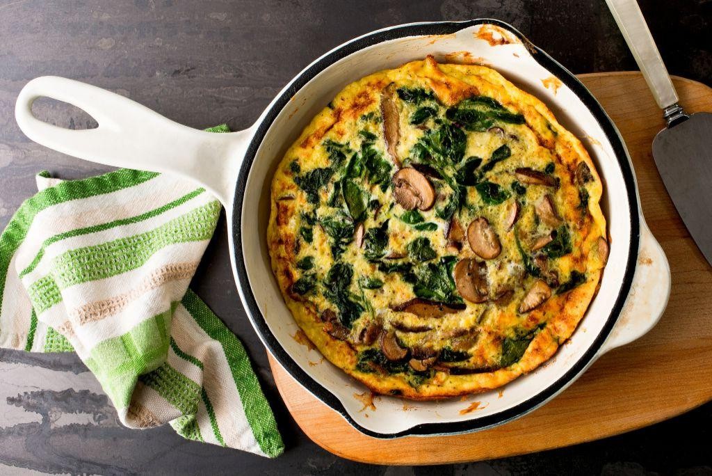 Healthy Chicken Spinach and Mushroom Frittata