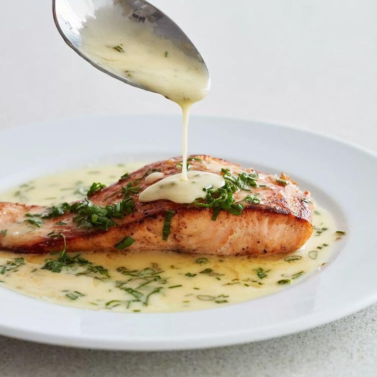 Herb-Crusted Salmon with Lemon Beurre Blanc