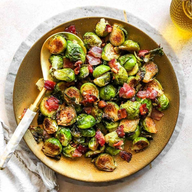 Herb-Roasted Brussels Sprouts with Bacon