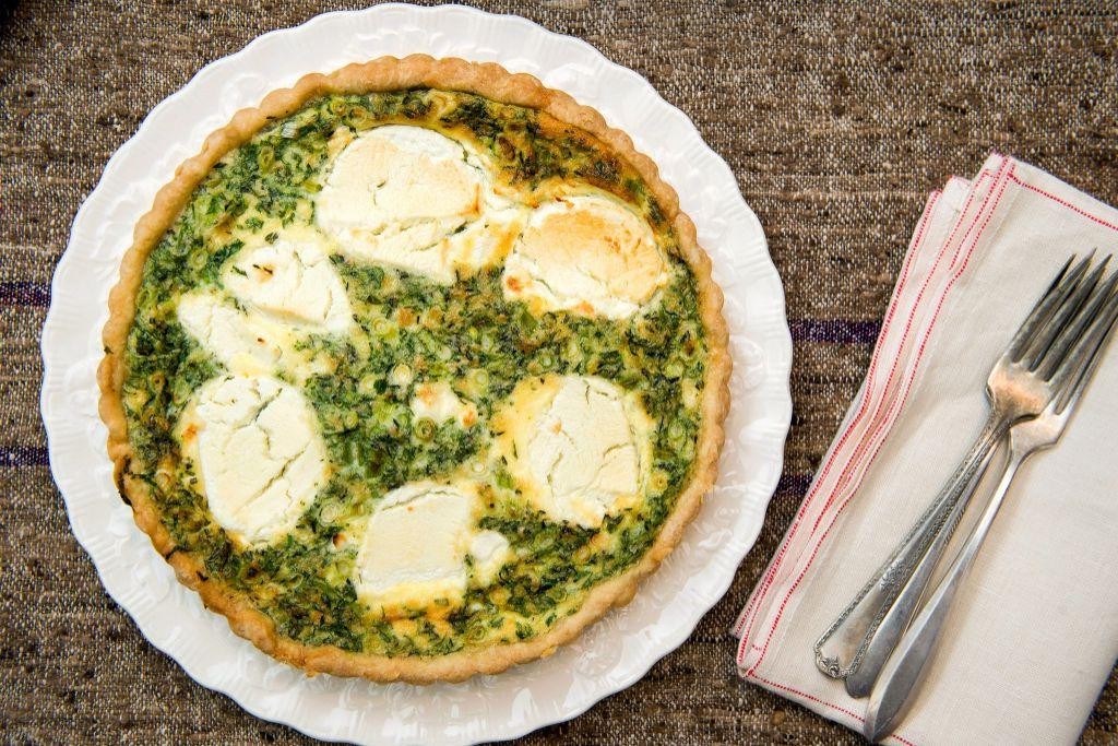 Herbed Chicken and Goat Cheese Quiche