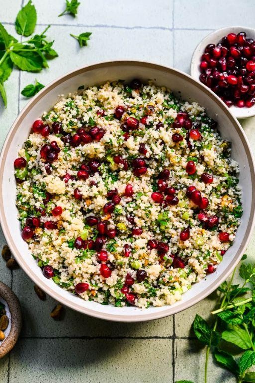 Herbed Couscous Salad with Pomegranate Seeds